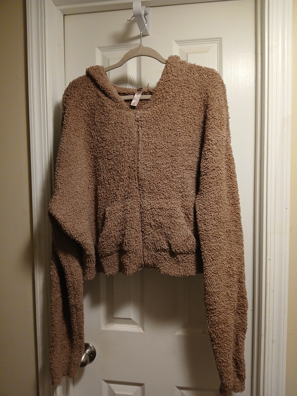 SKIMS Tan Sherpa Zip Hoodie Sz.4 X